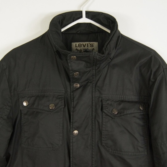 Levi’s Classic Black Utility Bomber Jacket Coat - Picture 2 of 4